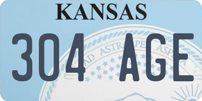 KS license plate 304AGE