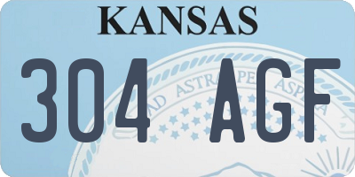 KS license plate 304AGF