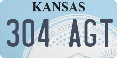 KS license plate 304AGT