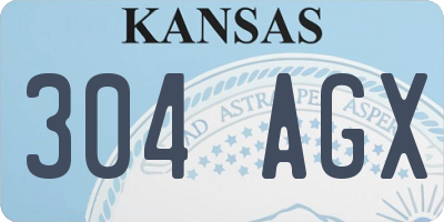 KS license plate 304AGX
