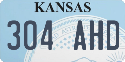 KS license plate 304AHD