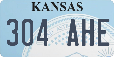 KS license plate 304AHE