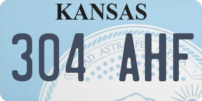 KS license plate 304AHF