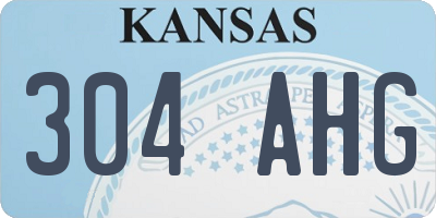 KS license plate 304AHG