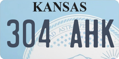 KS license plate 304AHK