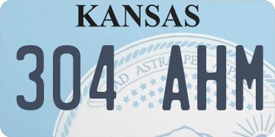 KS license plate 304AHM