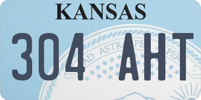 KS license plate 304AHT