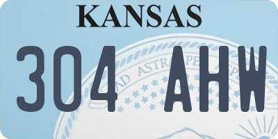 KS license plate 304AHW