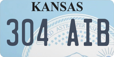 KS license plate 304AIB