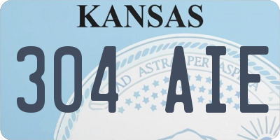 KS license plate 304AIE