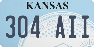 KS license plate 304AII