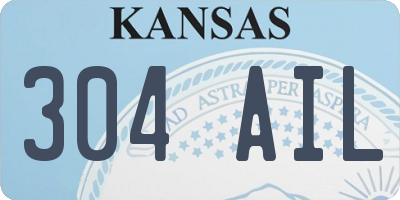 KS license plate 304AIL