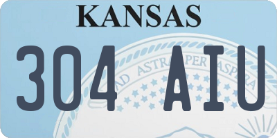 KS license plate 304AIU