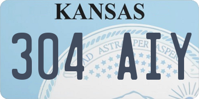 KS license plate 304AIY