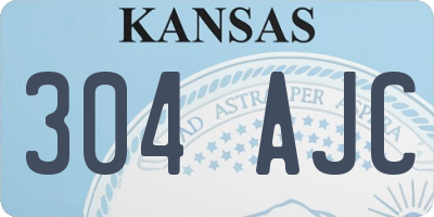 KS license plate 304AJC