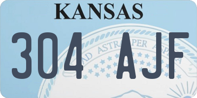 KS license plate 304AJF