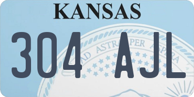 KS license plate 304AJL