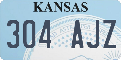 KS license plate 304AJZ