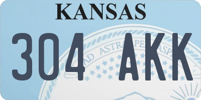 KS license plate 304AKK
