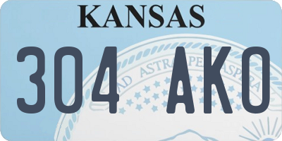 KS license plate 304AKO