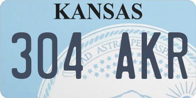 KS license plate 304AKR