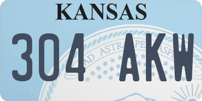 KS license plate 304AKW