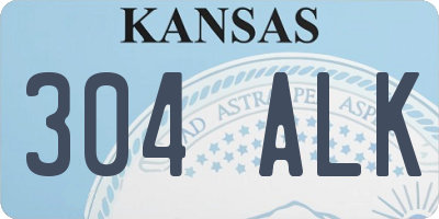 KS license plate 304ALK