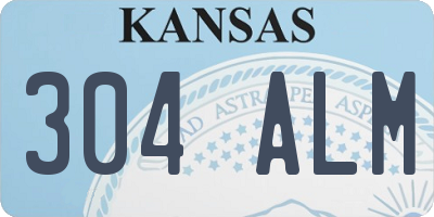 KS license plate 304ALM