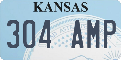 KS license plate 304AMP