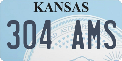 KS license plate 304AMS