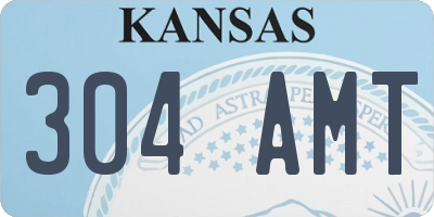 KS license plate 304AMT
