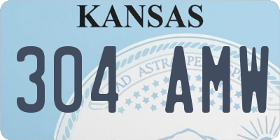 KS license plate 304AMW