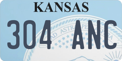 KS license plate 304ANC