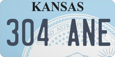 KS license plate 304ANE