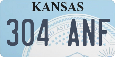 KS license plate 304ANF