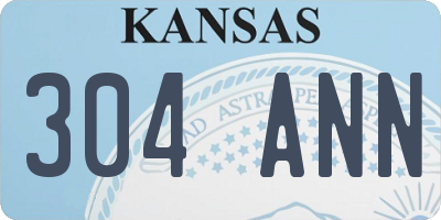 KS license plate 304ANN