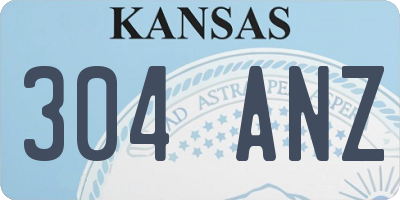 KS license plate 304ANZ