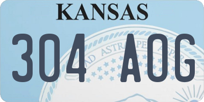 KS license plate 304AOG