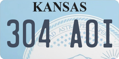 KS license plate 304AOI