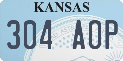 KS license plate 304AOP