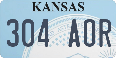KS license plate 304AOR