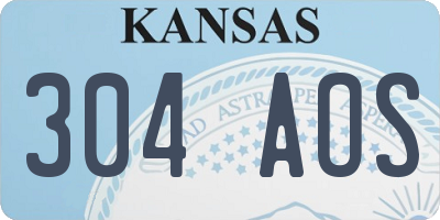 KS license plate 304AOS