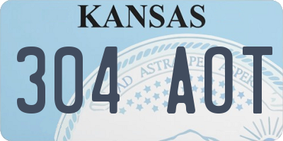 KS license plate 304AOT