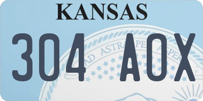 KS license plate 304AOX