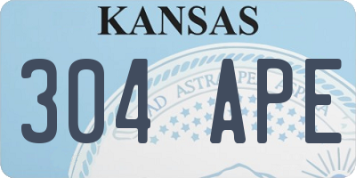 KS license plate 304APE