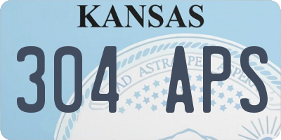 KS license plate 304APS