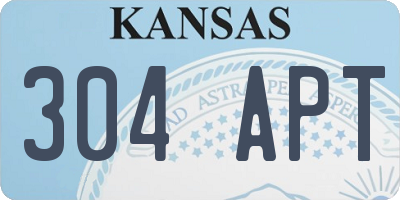KS license plate 304APT