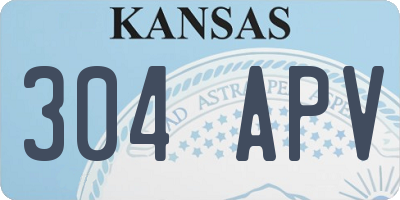 KS license plate 304APV