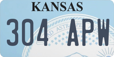 KS license plate 304APW