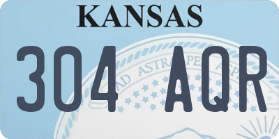 KS license plate 304AQR